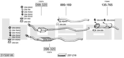 Система выпуска ОГ BOSAL SYS08186