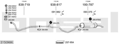 Система выпуска ОГ BOSAL SYS09666