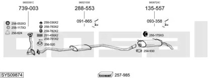 Система выпуска ОГ BOSAL SYS09874