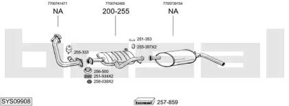 Система выпуска ОГ BOSAL SYS09908