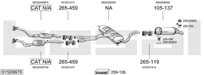 Система выпуска ОГ BOSAL SYS09978