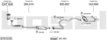 Система выпуска ОГ BOSAL SYS10120