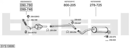 Система выпуска ОГ BOSAL SYS10699