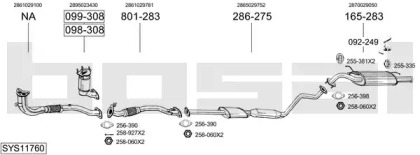 Система выпуска ОГ BOSAL SYS11760