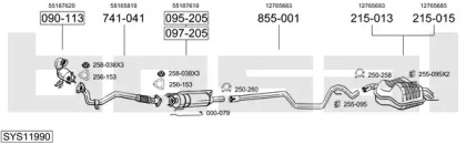 Система выпуска ОГ BOSAL SYS11990