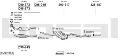 Система выпуска ОГ BOSAL SYS12202