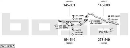 Система выпуска ОГ BOSAL SYS12947