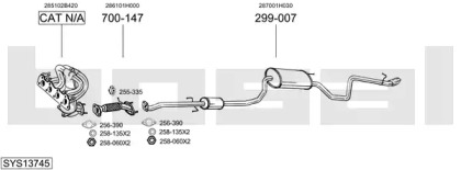 Система выпуска ОГ BOSAL SYS13745