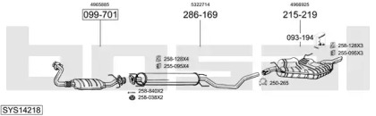 Система выпуска ОГ BOSAL SYS14218