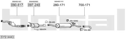 Система выпуска ОГ BOSAL SYS14443