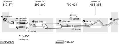 Система выпуска ОГ BOSAL SYS14580