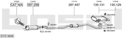 Система выпуска ОГ BOSAL SYS14848