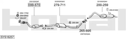 Система выпуска ОГ BOSAL SYS16257