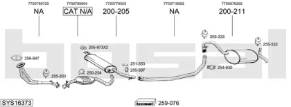 Система выпуска ОГ BOSAL SYS16373