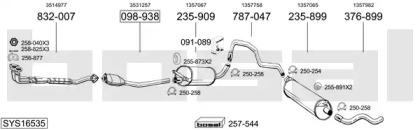 Система выпуска ОГ BOSAL SYS16535