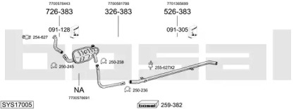 Система выпуска ОГ BOSAL SYS17005