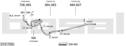 Система выпуска ОГ BOSAL SYS17006