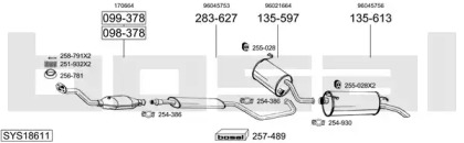 Система выпуска ОГ BOSAL SYS18611