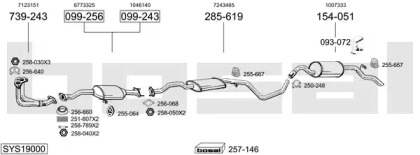 Система выпуска ОГ BOSAL SYS19000