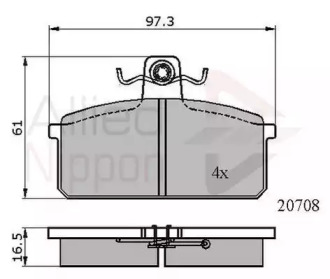 Комплект тормозных колодок COMLINE ADB0204