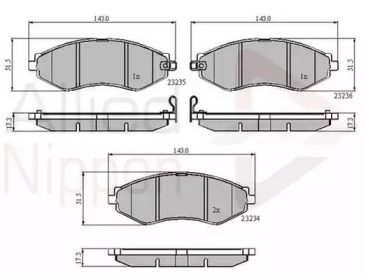 Комплект тормозных колодок COMLINE ADB31188