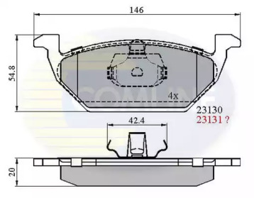 Комплект тормозных колодок COMLINE CBP0737