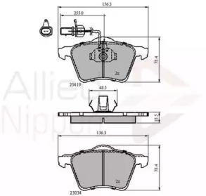 Комплект тормозных колодок COMLINE ADB1885