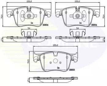 Комплект тормозных колодок COMLINE CBP02250