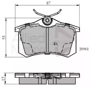 Комплект тормозных колодок COMLINE ADB0108