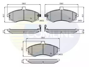 Комплект тормозных колодок COMLINE CBP31176