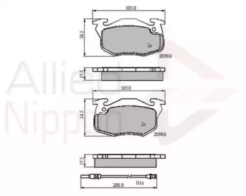 Комплект тормозных колодок COMLINE ADB21615