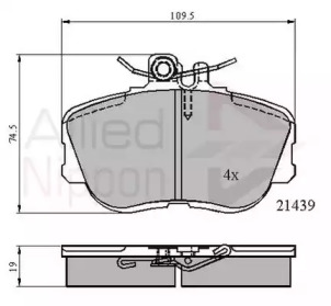 Комплект тормозных колодок COMLINE ADB0503