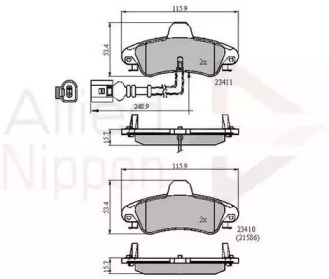 Комплект тормозных колодок COMLINE ADB11235