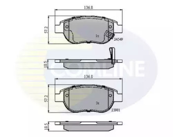 Комплект тормозных колодок COMLINE CBP31038