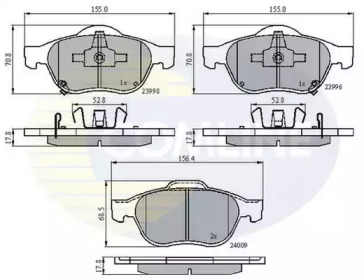 Комплект тормозных колодок COMLINE CBP31249