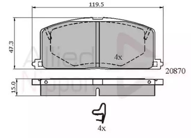 Комплект тормозных колодок COMLINE ADB3163