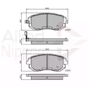 Комплект тормозных колодок COMLINE ADB31208