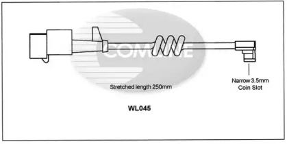 Сигнализатор, износ тормозных колодок COMLINE WL045