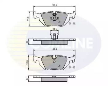 Комплект тормозных колодок COMLINE CBP0166