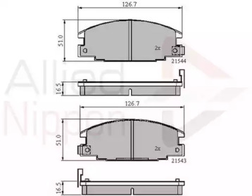 Комплект тормозных колодок COMLINE ADB3322