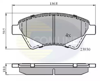 Комплект тормозных колодок COMLINE CBP01160