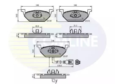 Комплект тормозных колодок COMLINE CBP1851