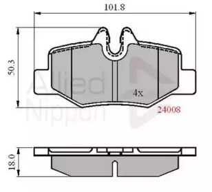 Комплект тормозных колодок COMLINE ADB01306