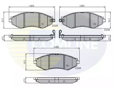 Комплект тормозных колодок COMLINE CBP31188