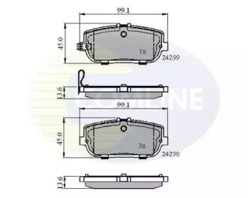 Комплект тормозных колодок COMLINE CBP31627