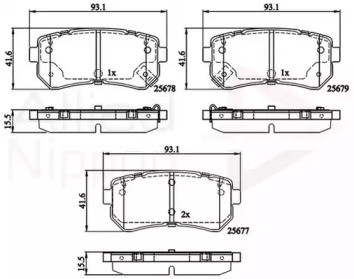 Комплект тормозных колодок COMLINE ADB32276