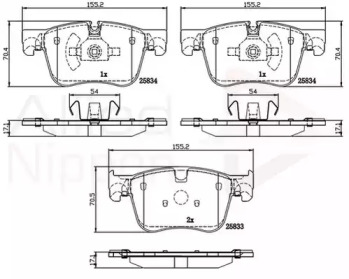 Комплект тормозных колодок COMLINE ADB02250