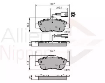 Комплект тормозных колодок COMLINE ADB11600