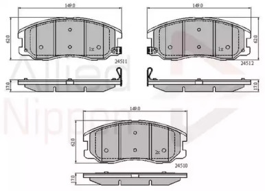 Комплект тормозных колодок COMLINE ADB31582