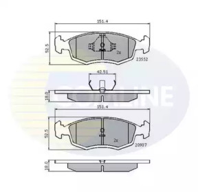 Комплект тормозных колодок COMLINE CBP0201